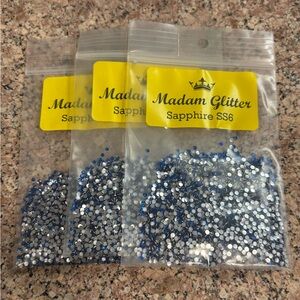 Madam Glitter Sapphire SS6 Flat Back Rhinestones 1440 ct-3 Packs